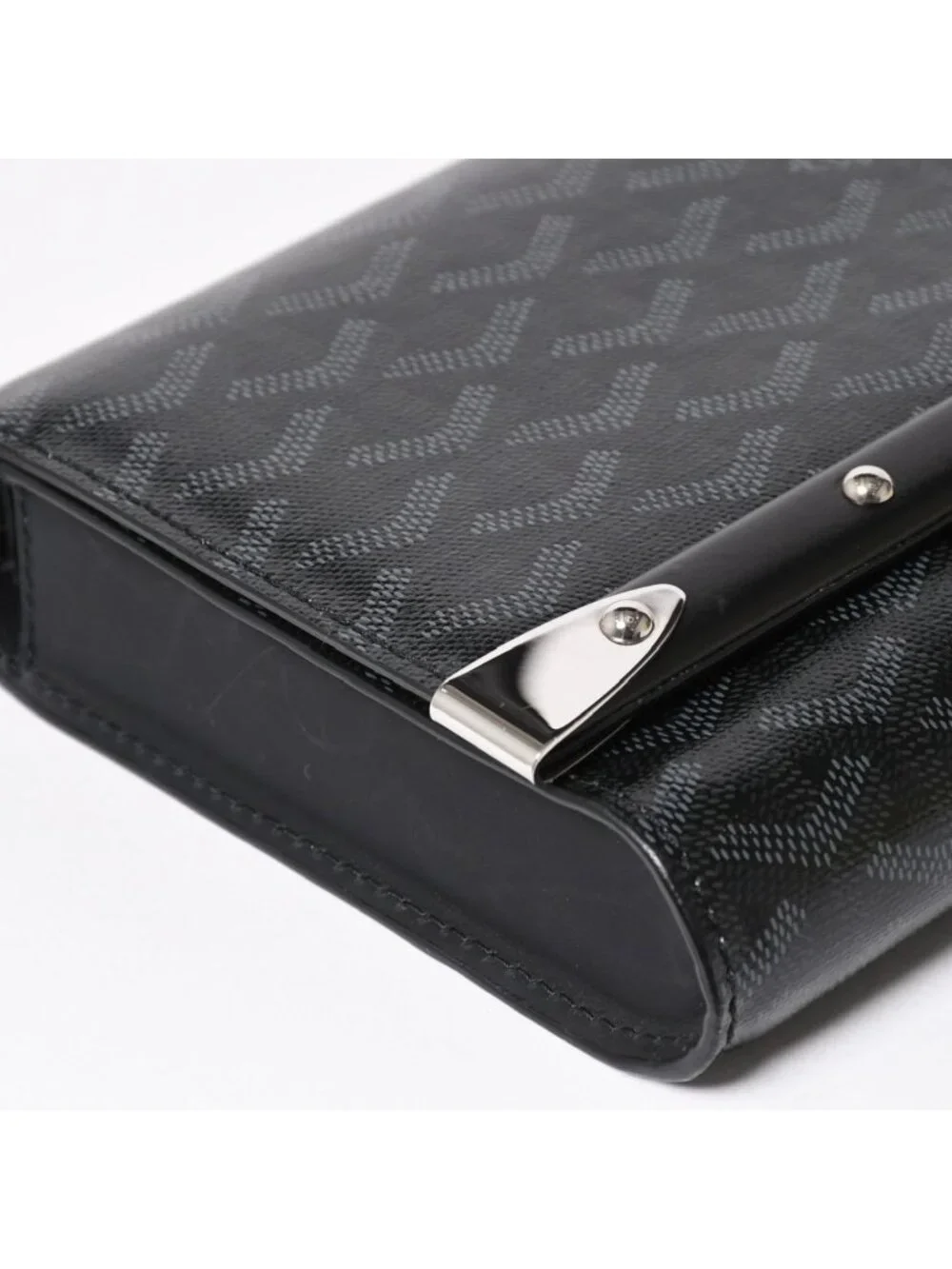 Goyard Monte Carlo PM Clutch 2-Way Limited Color Jet Black Silver